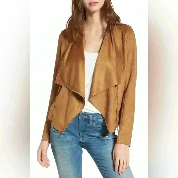 Blank NYC Drape Front Faux Suede Jacket - Picture 1 of 6